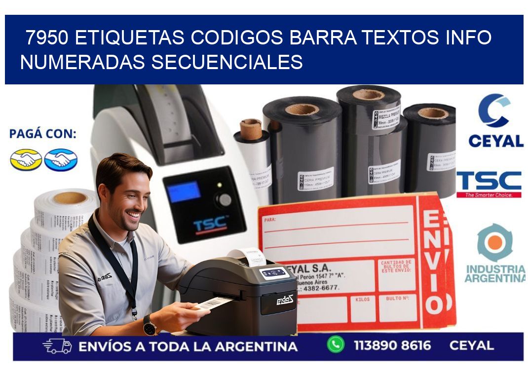 7950 Etiquetas Codigos Barra Textos Info Numeradas Secuenciales