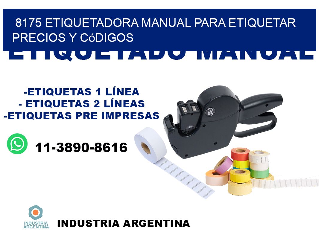 8175 etiquetadora manual para etiquetar precios y códigos