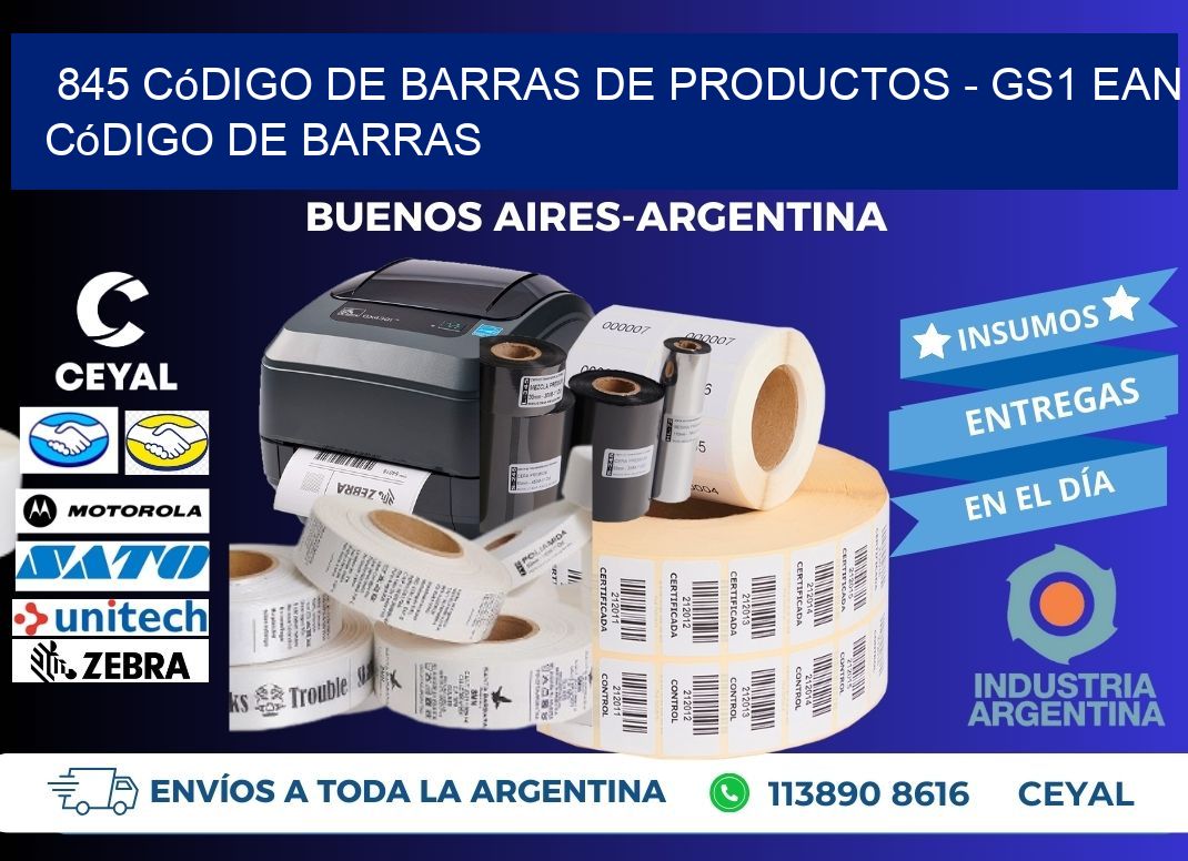 845 Código de Barras de productos - GS1 ean Código de Barras