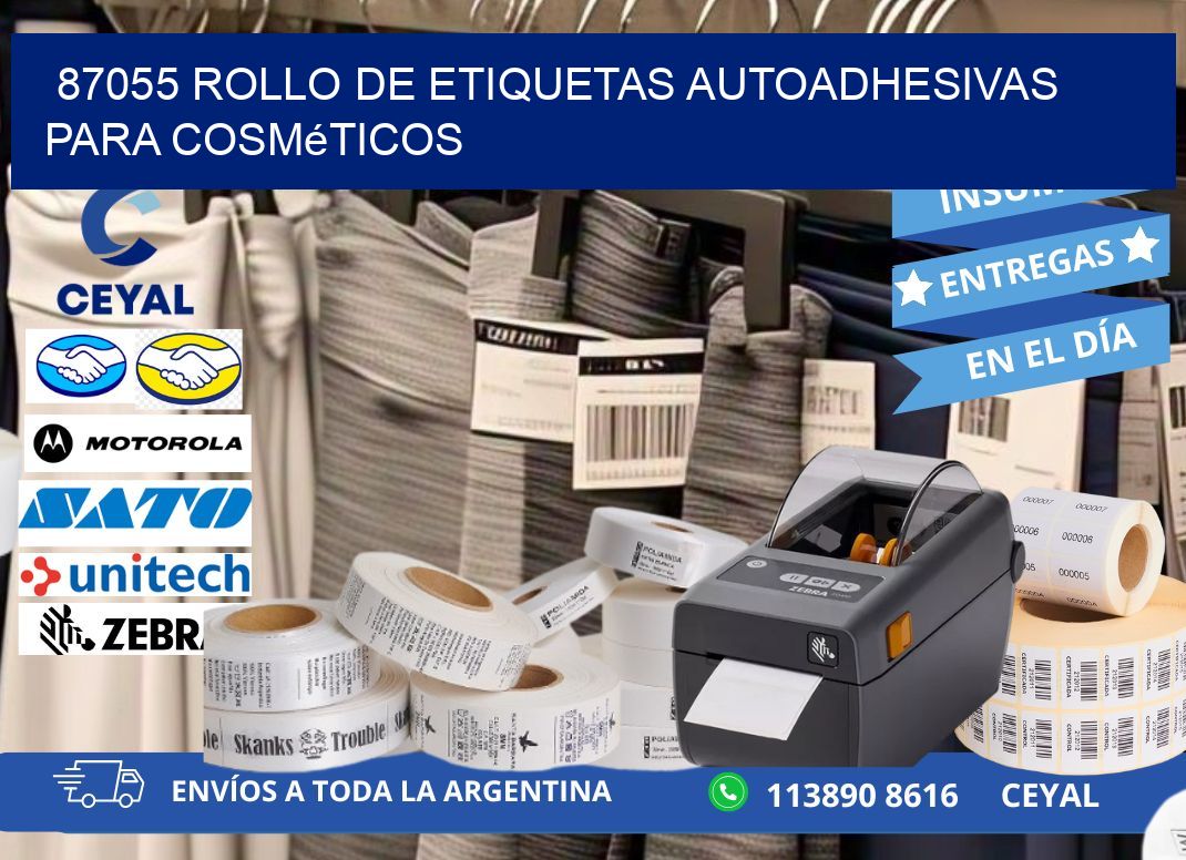 87055 rollo de etiquetas autoadhesivas para cosméticos