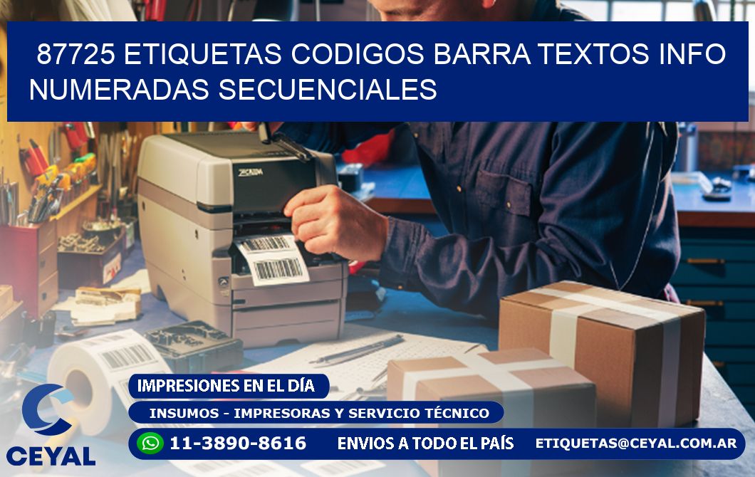 87725 Etiquetas Codigos Barra Textos Info Numeradas Secuenciales