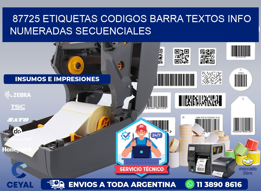 87725 Etiquetas Codigos Barra Textos Info Numeradas Secuenciales