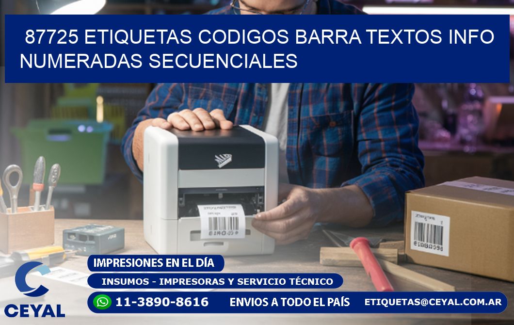 87725 Etiquetas Codigos Barra Textos Info Numeradas Secuenciales