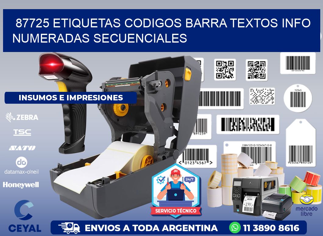 87725 Etiquetas Codigos Barra Textos Info Numeradas Secuenciales