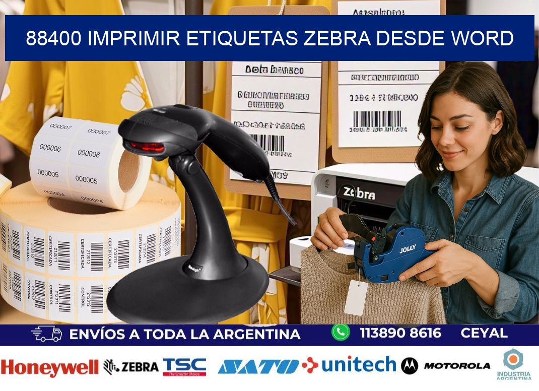 88400 imprimir etiquetas zebra desde word