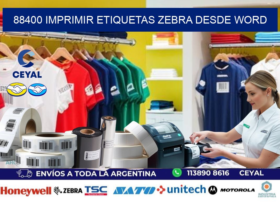 88400 imprimir etiquetas zebra desde word