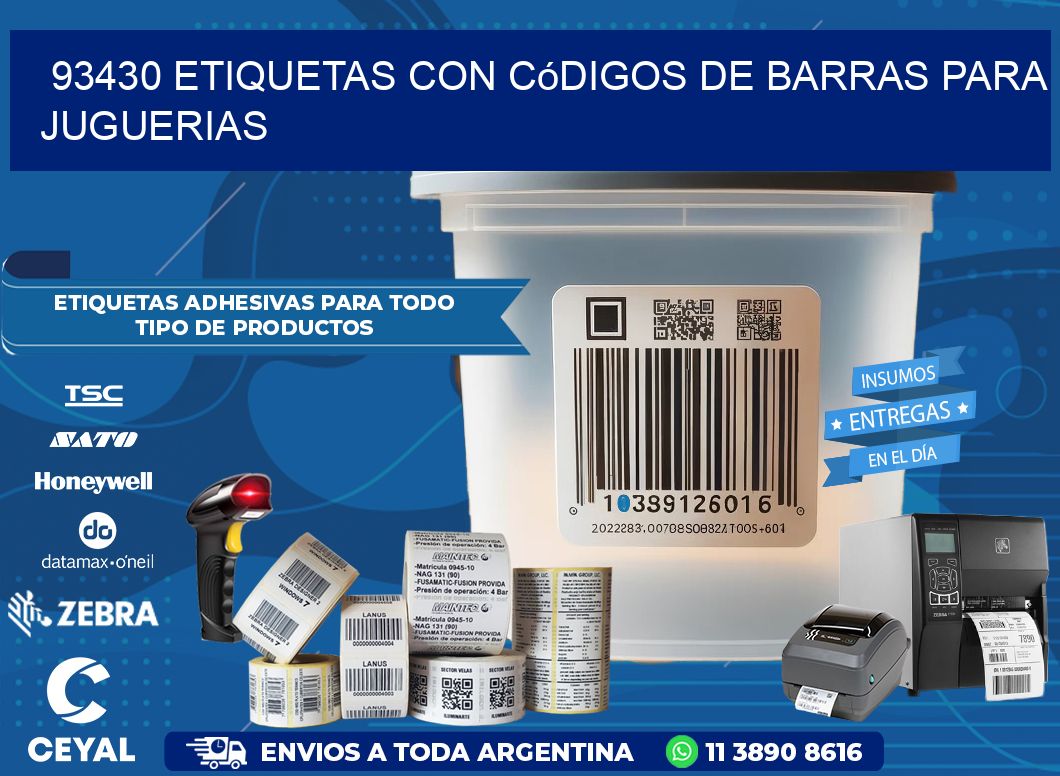 93430 etiquetas con códigos de barras para juguerias