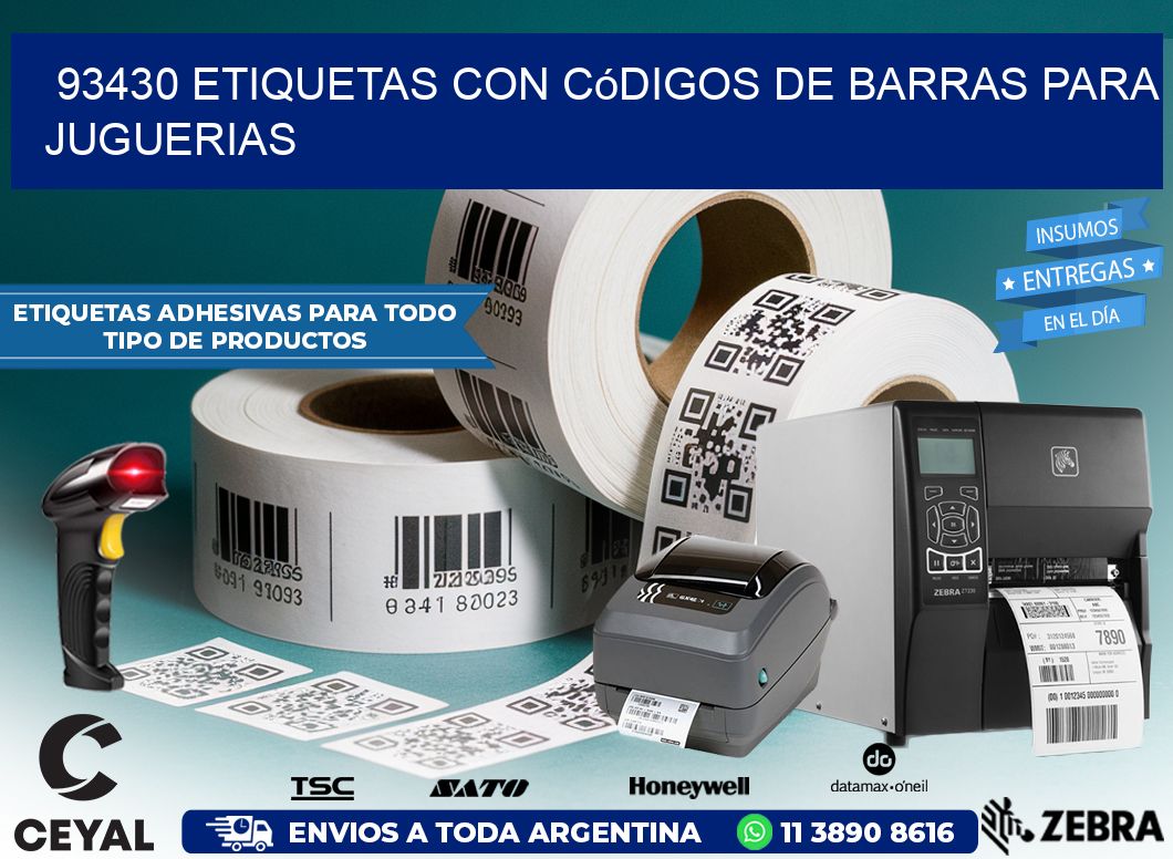 93430 etiquetas con códigos de barras para juguerias
