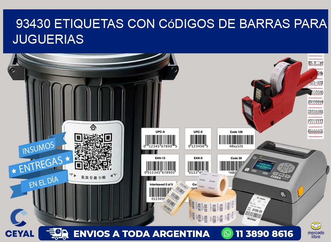 93430 etiquetas con códigos de barras para juguerias