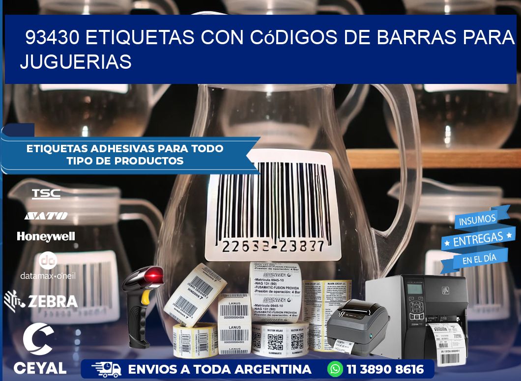 93430 etiquetas con códigos de barras para juguerias