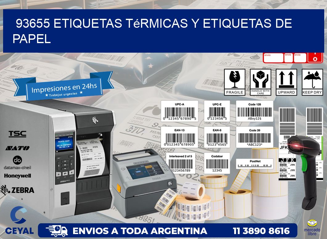 93655 etiquetas térmicas y etiquetas de papel