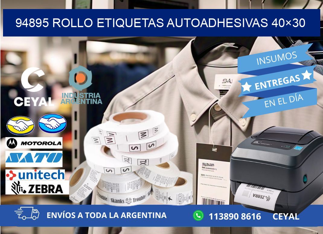 94895 Rollo Etiquetas autoadhesivas 40×30
