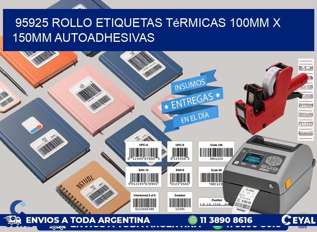 95925 Rollo Etiquetas Térmicas 100mm X 150mm Autoadhesivas