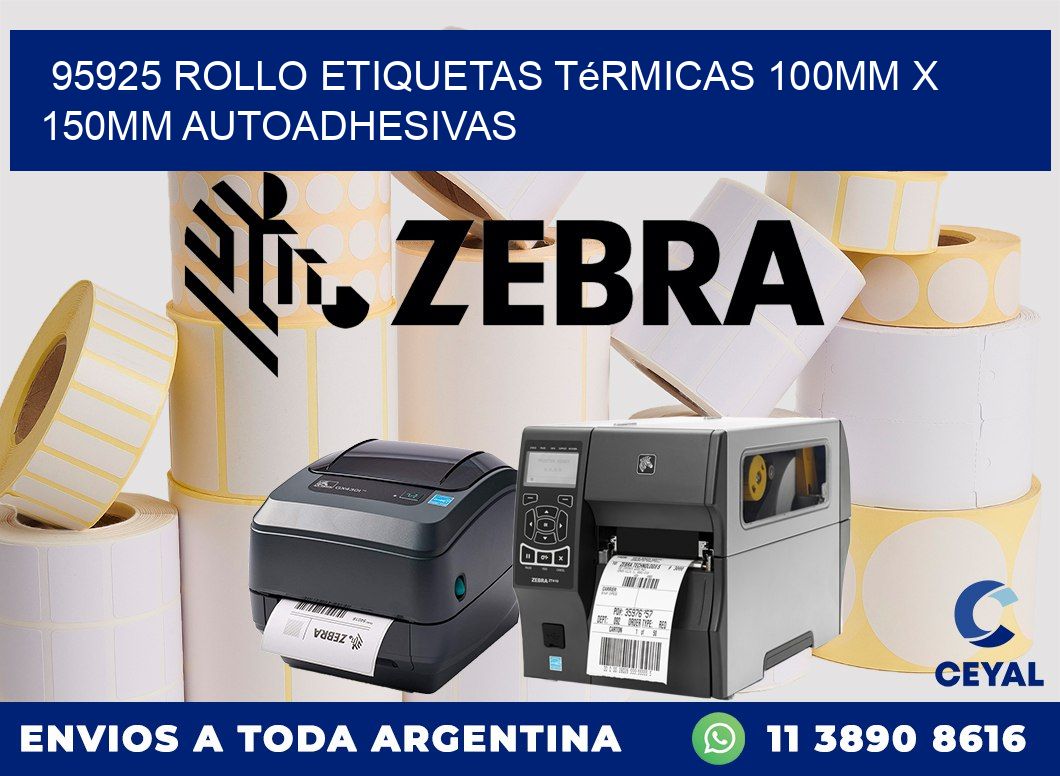 95925 Rollo Etiquetas Térmicas 100mm X 150mm Autoadhesivas