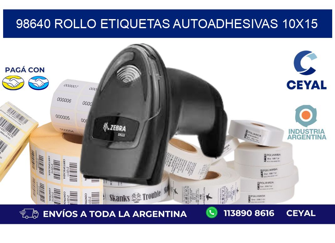 98640 Rollo Etiquetas autoadhesivas 10x15