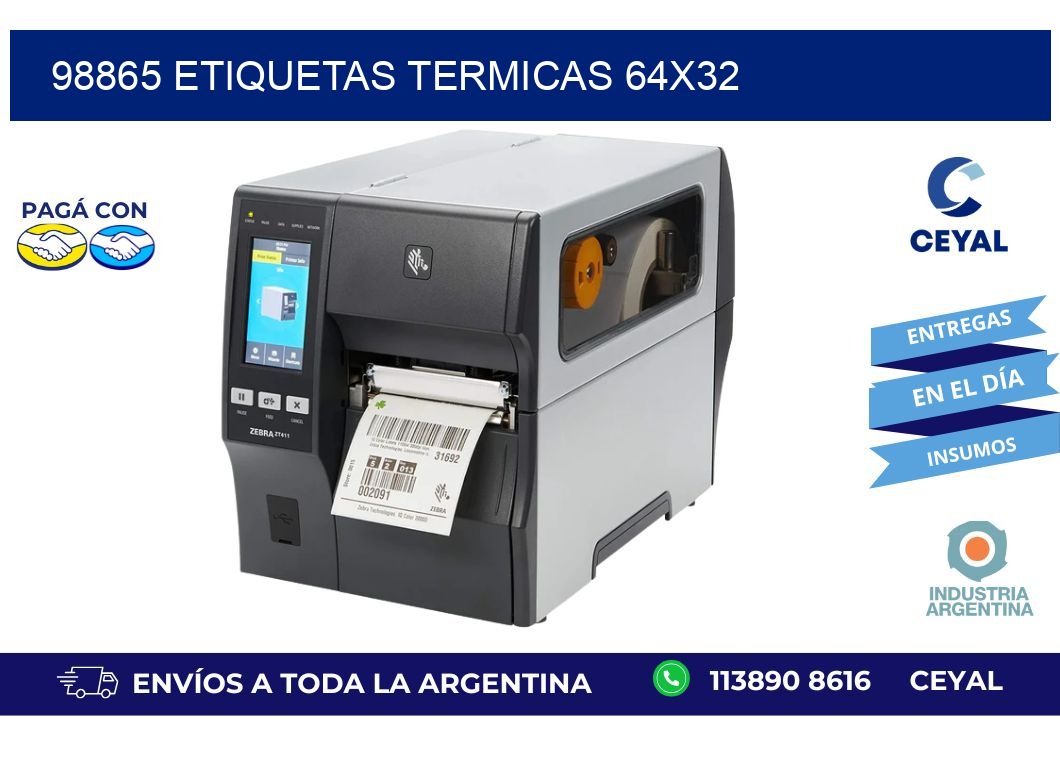 98865 etiquetas termicas 64x32