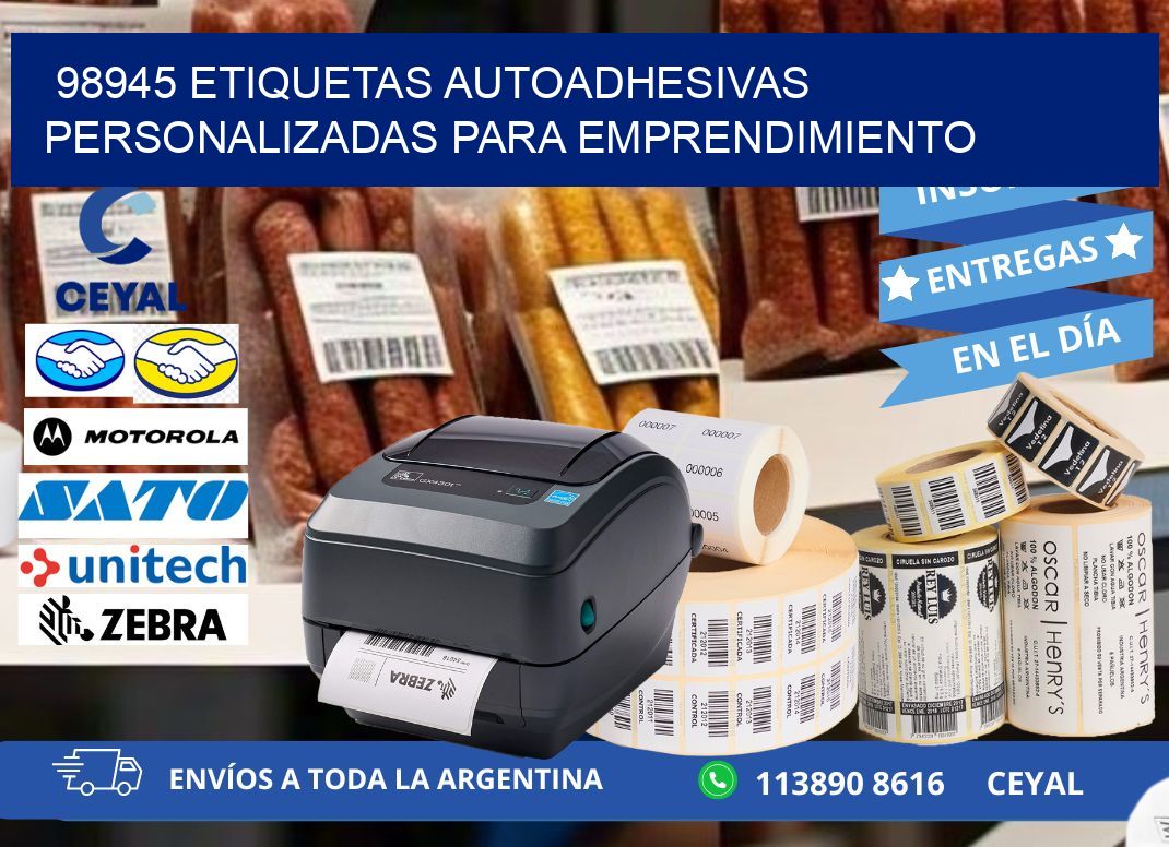 98945 etiquetas autoadhesivas personalizadas para emprendimiento