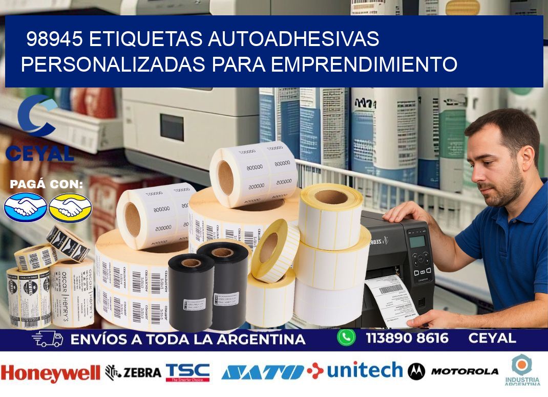 98945 etiquetas autoadhesivas personalizadas para emprendimiento
