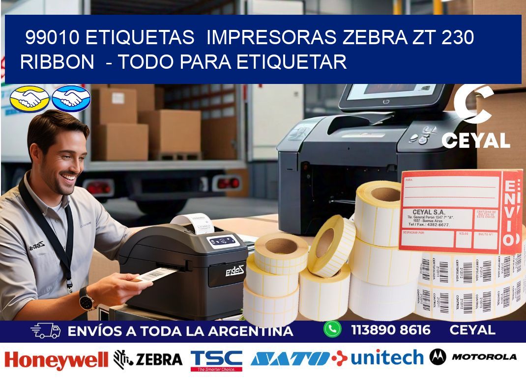 99010 etiquetas  impresoras zebra zt 230 ribbon  - Todo para Etiquetar
