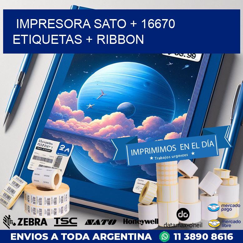 impresora SATO + 16670 etiquetas + ribbon