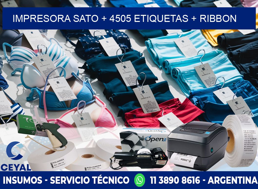 impresora SATO + 4505 etiquetas + ribbon