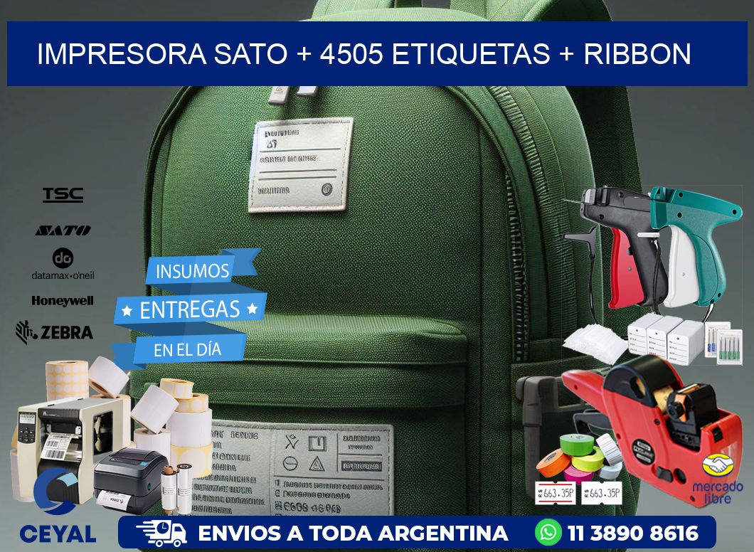impresora SATO + 4505 etiquetas + ribbon