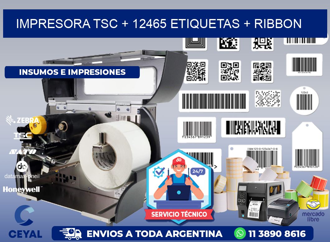 impresora TSC + 12465 etiquetas + ribbon