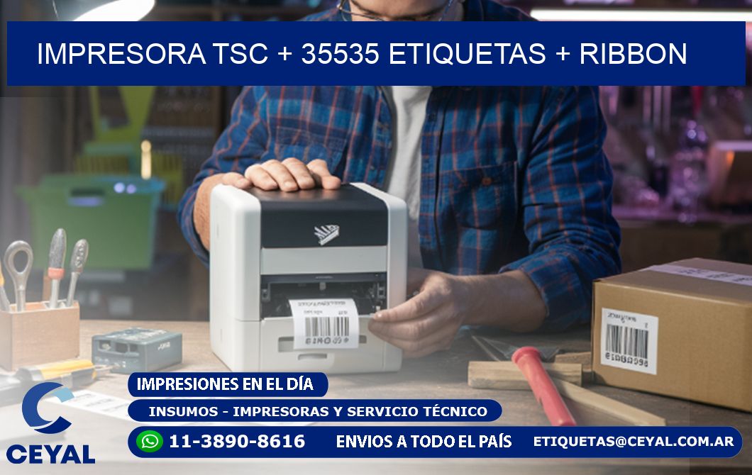 impresora TSC + 35535 etiquetas + ribbon