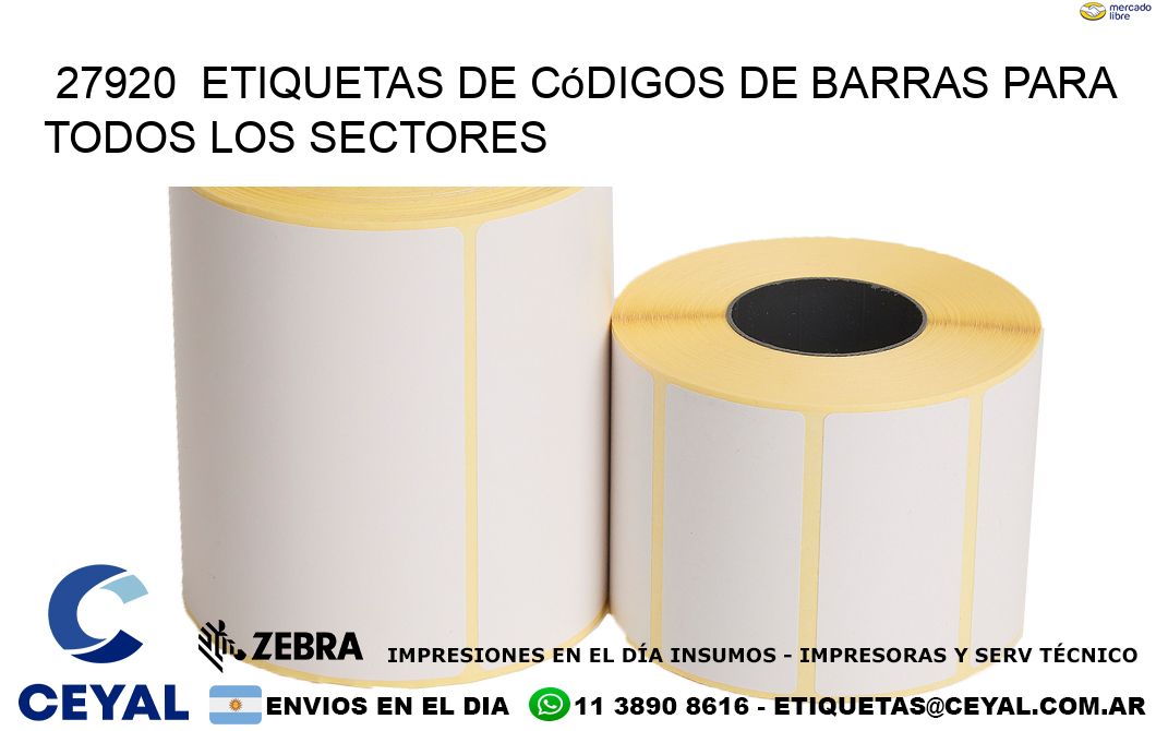 ️27920  Etiquetas de Códigos de Barras para Todos los Sectores