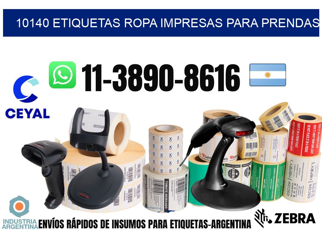 10140 Etiquetas ropa impresas para prendas