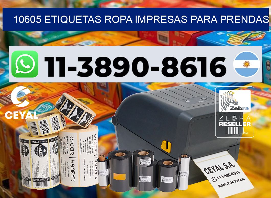 10605 Etiquetas ropa impresas para prendas