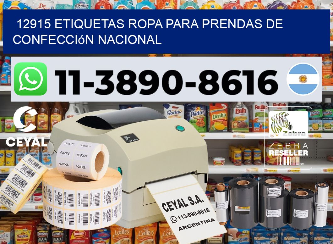 12915 Etiquetas ropa para prendas de confección nacional