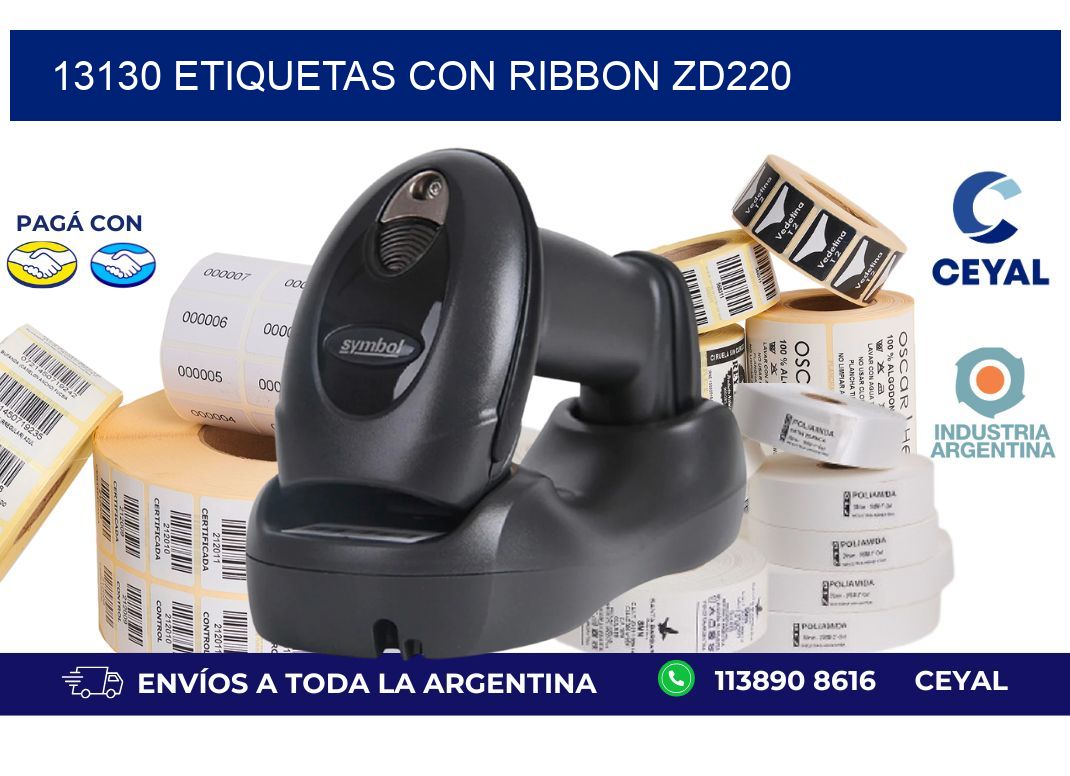 13130 etiquetas con ribbon zd220