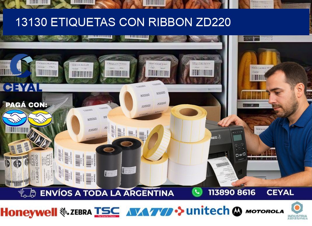 13130 etiquetas con ribbon zd220