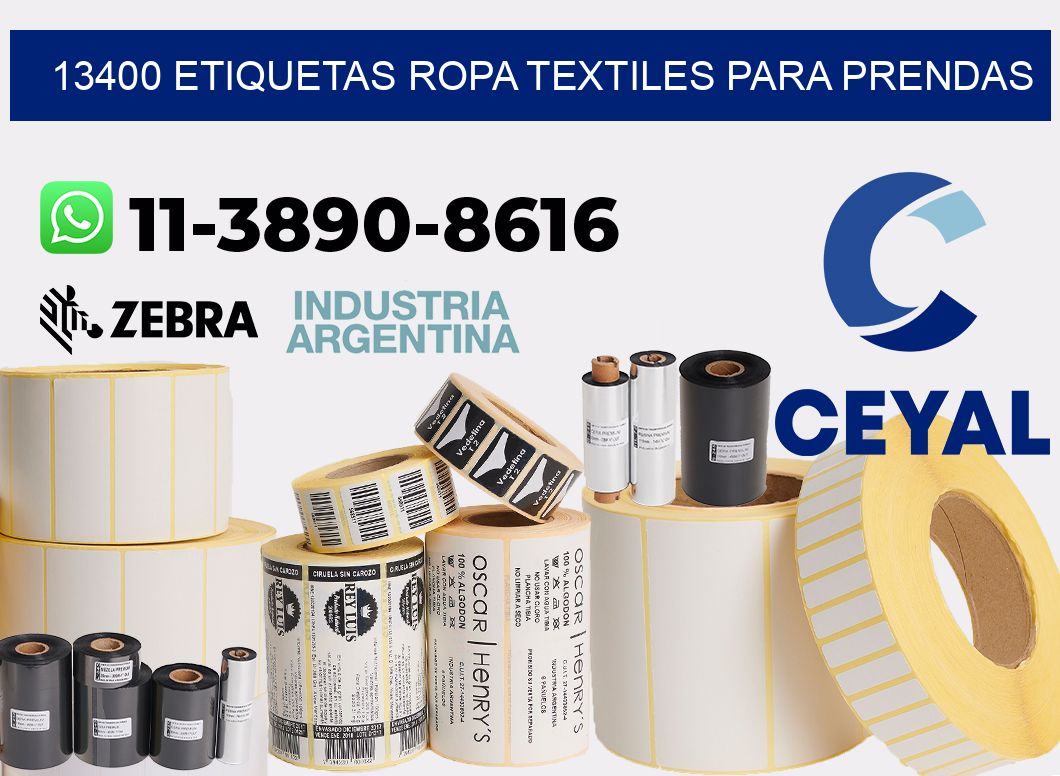 13400 Etiquetas ropa textiles para prendas
