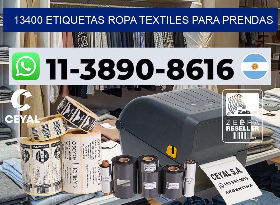 13400 Etiquetas ropa textiles para prendas