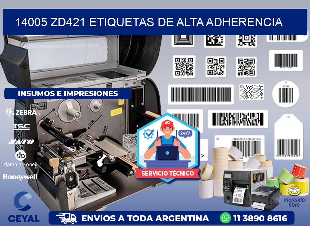 14005 zd421 etiquetas de alta adherencia