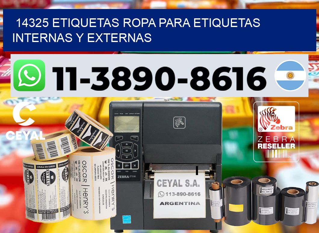 14325 Etiquetas ropa para etiquetas internas y externas