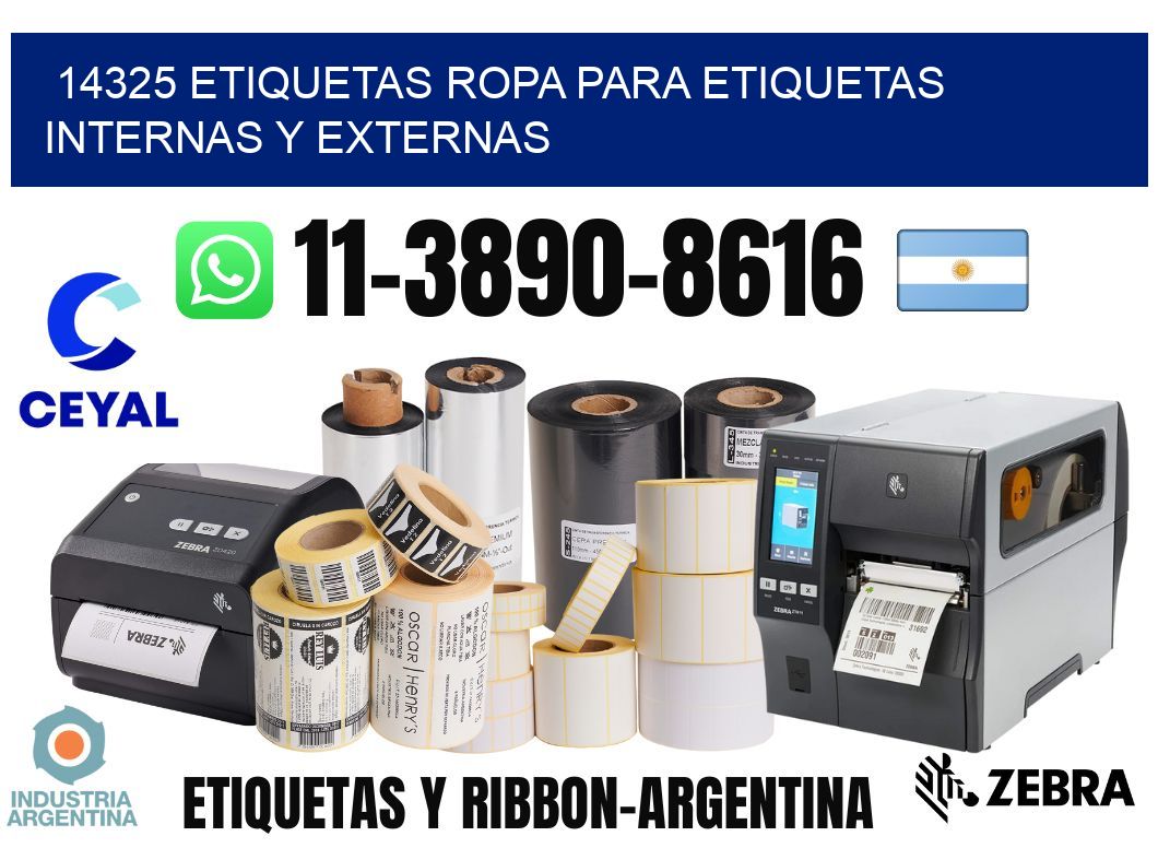 14325 Etiquetas ropa para etiquetas internas y externas