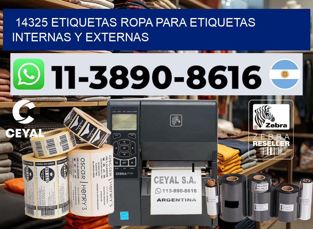 14325 Etiquetas ropa para etiquetas internas y externas