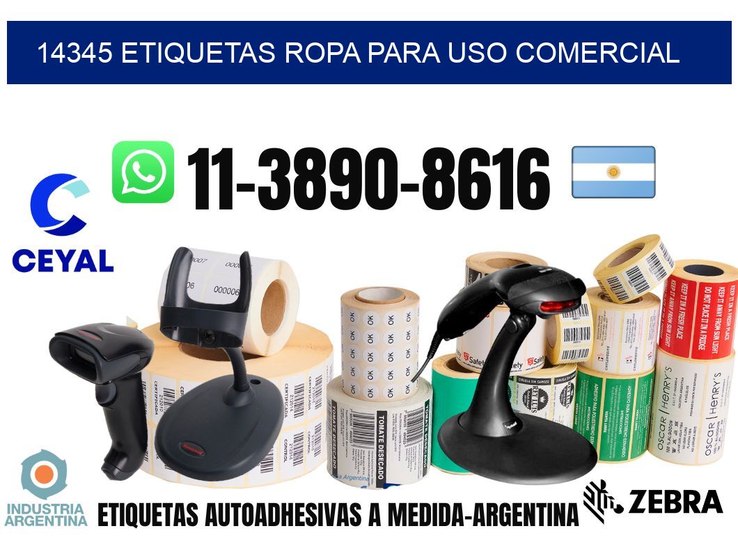 14345 Etiquetas ropa para uso comercial
