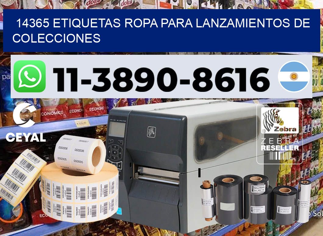 14365 Etiquetas ropa para lanzamientos de colecciones