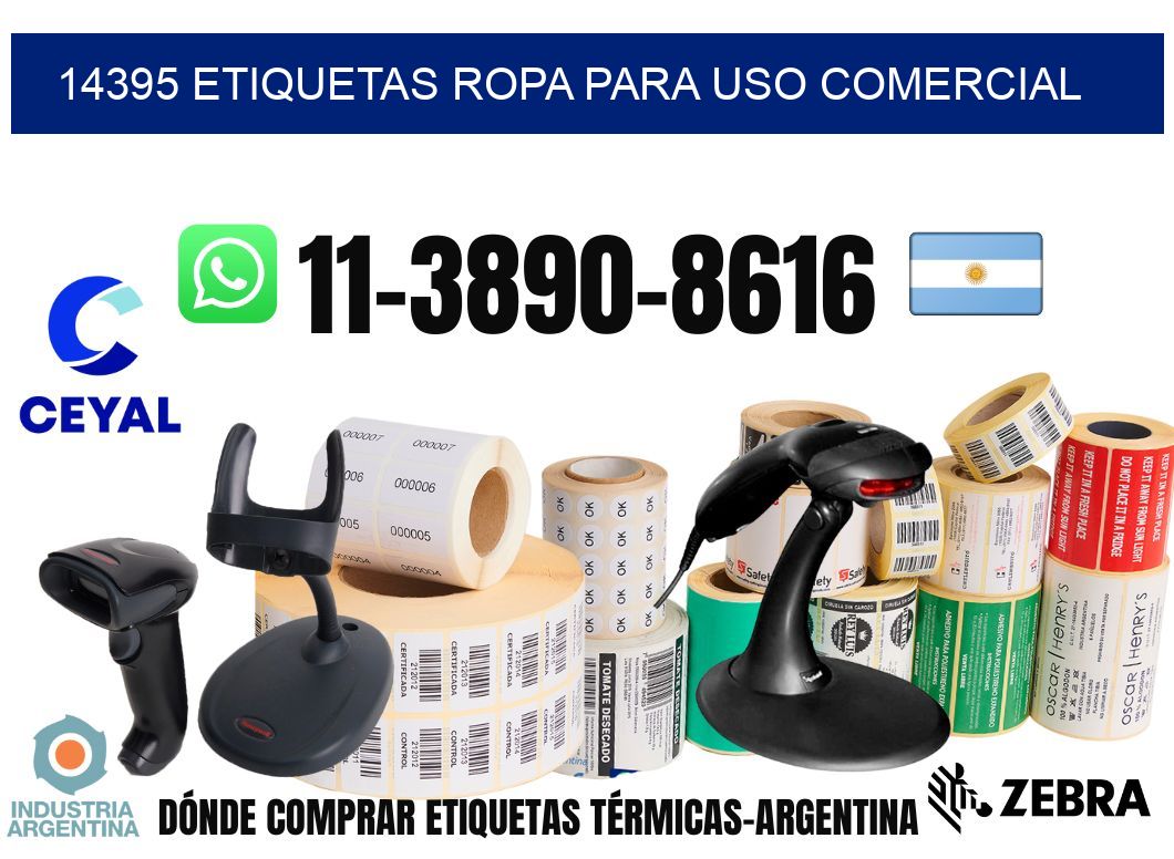 14395 Etiquetas ropa para uso comercial