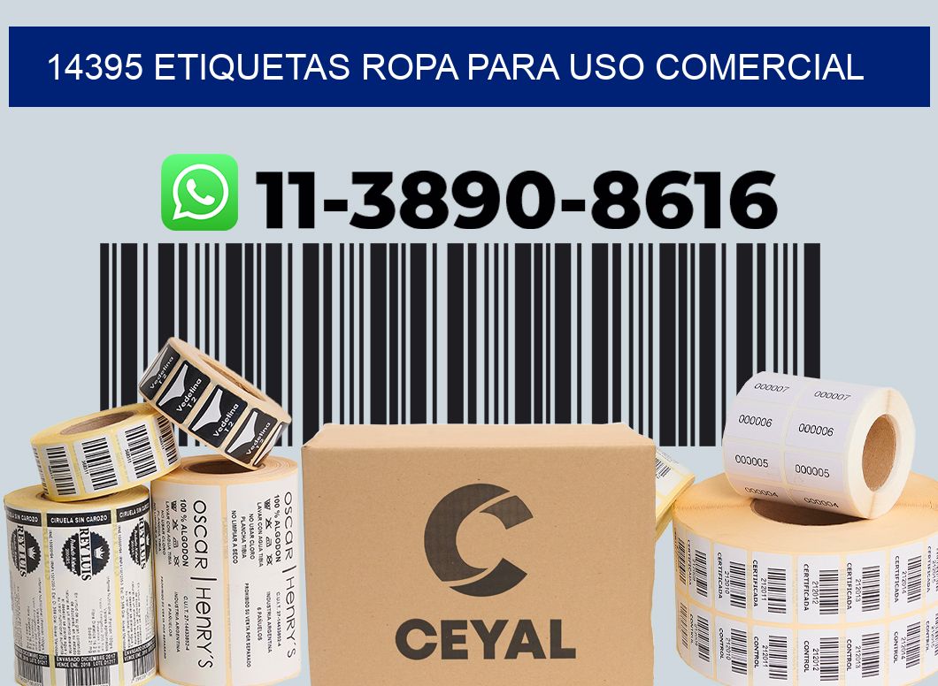 14395 Etiquetas ropa para uso comercial