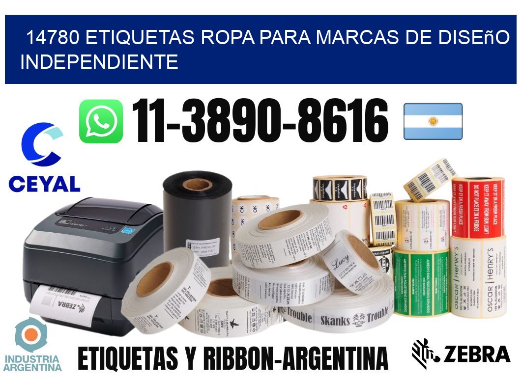 14780 Etiquetas ropa para marcas de diseño independiente