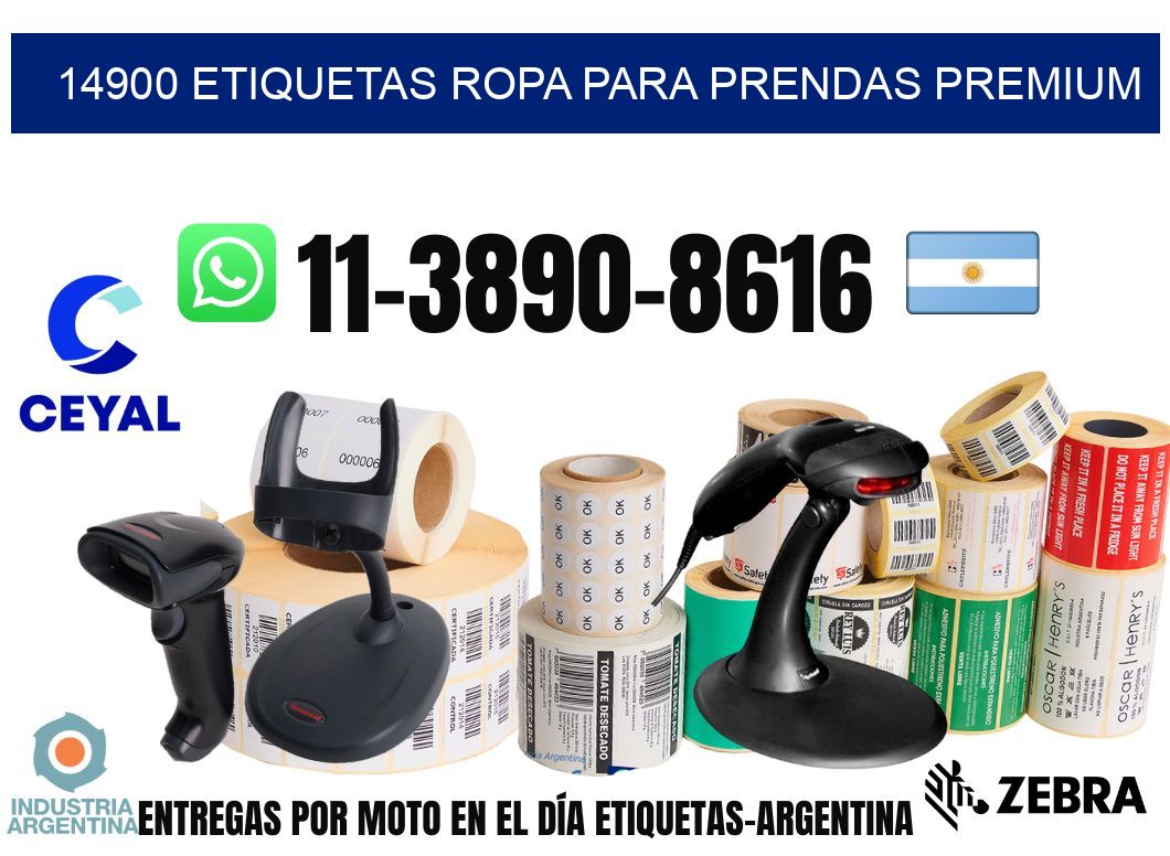 14900 Etiquetas ropa para prendas premium