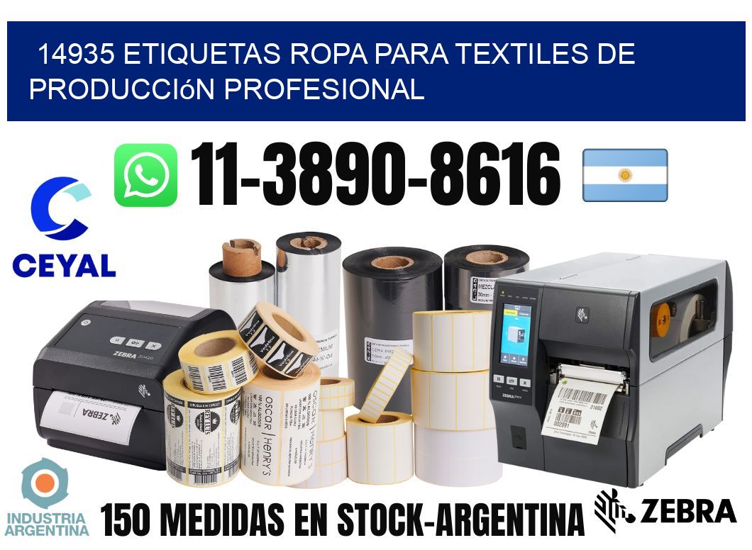 14935 Etiquetas ropa para textiles de producción profesional
