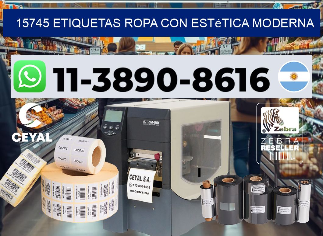 15745 Etiquetas ropa con estética moderna