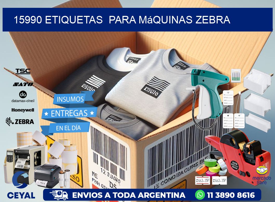 15990 etiquetas para máquinas Zebra