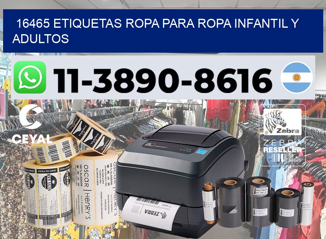 16465 Etiquetas ropa para ropa infantil y adultos